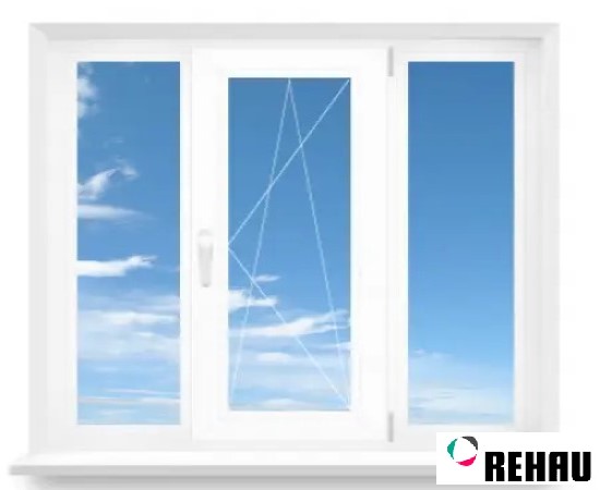 Тристулкове пластикове вікно Rehau